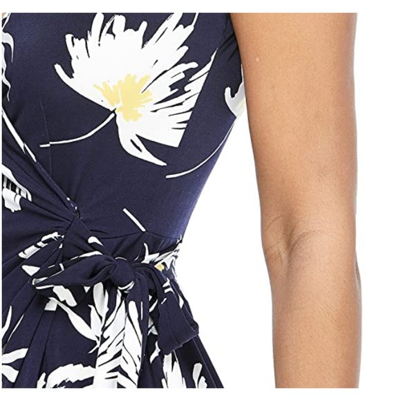 New! Maggy London Women's Floral Print V-neck Wrap Mini Dress - Picture 4 of 6